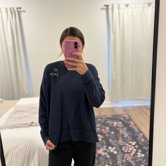 aerie Tops - Aerie Deep Blue Textured Sweater